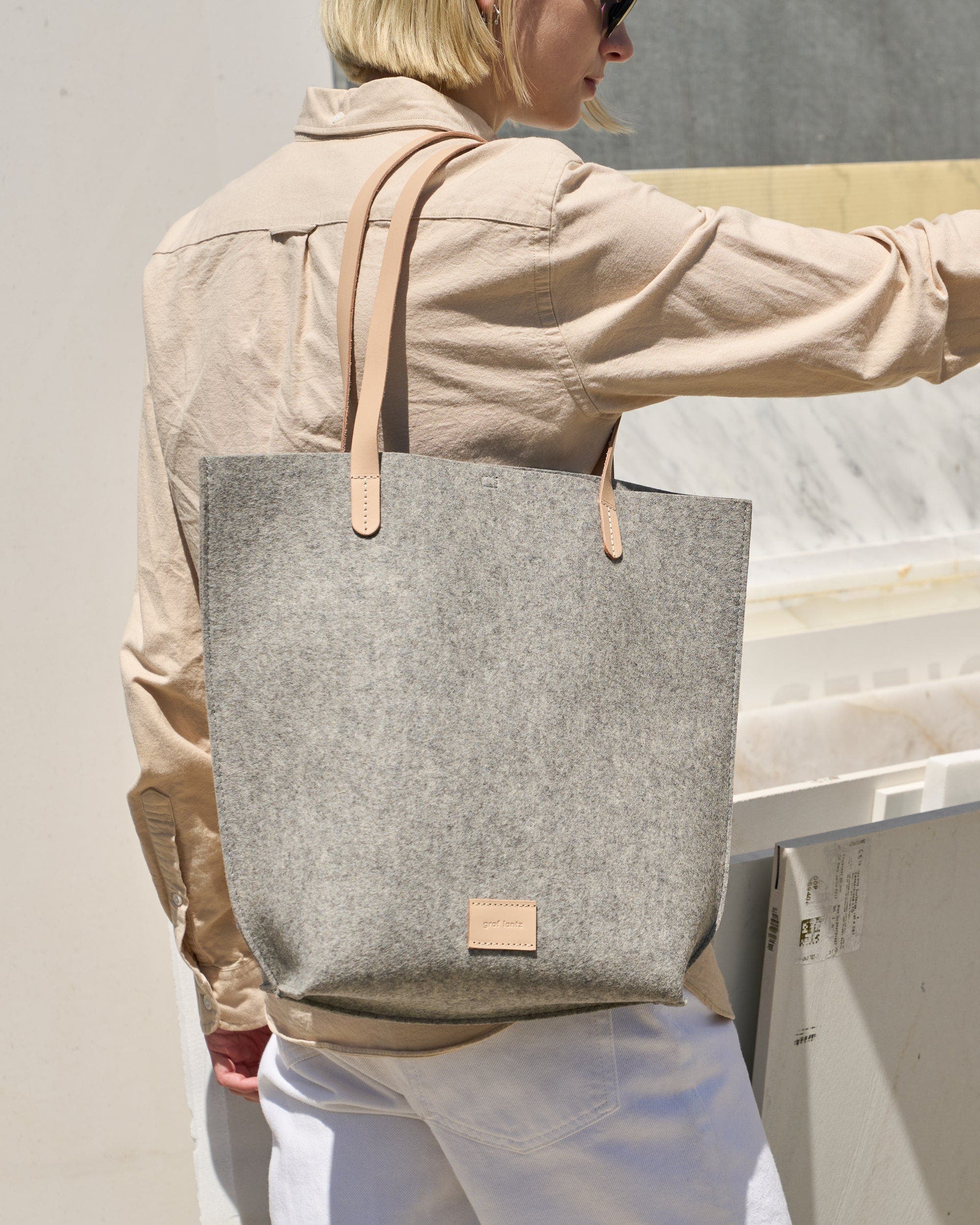 Hana Merino Wool Tote, Alternate, color, Granite