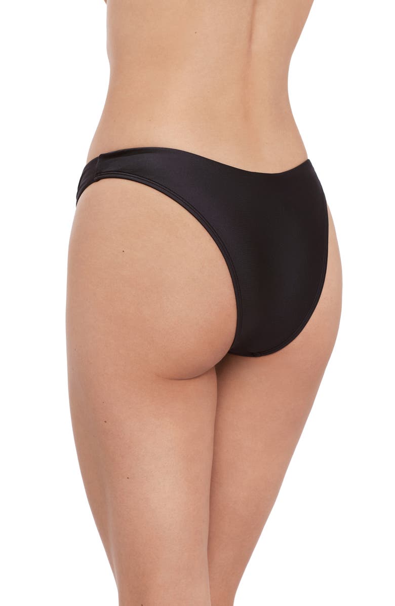 Steve Madden Scoop Front Ring Hipster Bikini Bottoms, Alternate, color, Raven Black