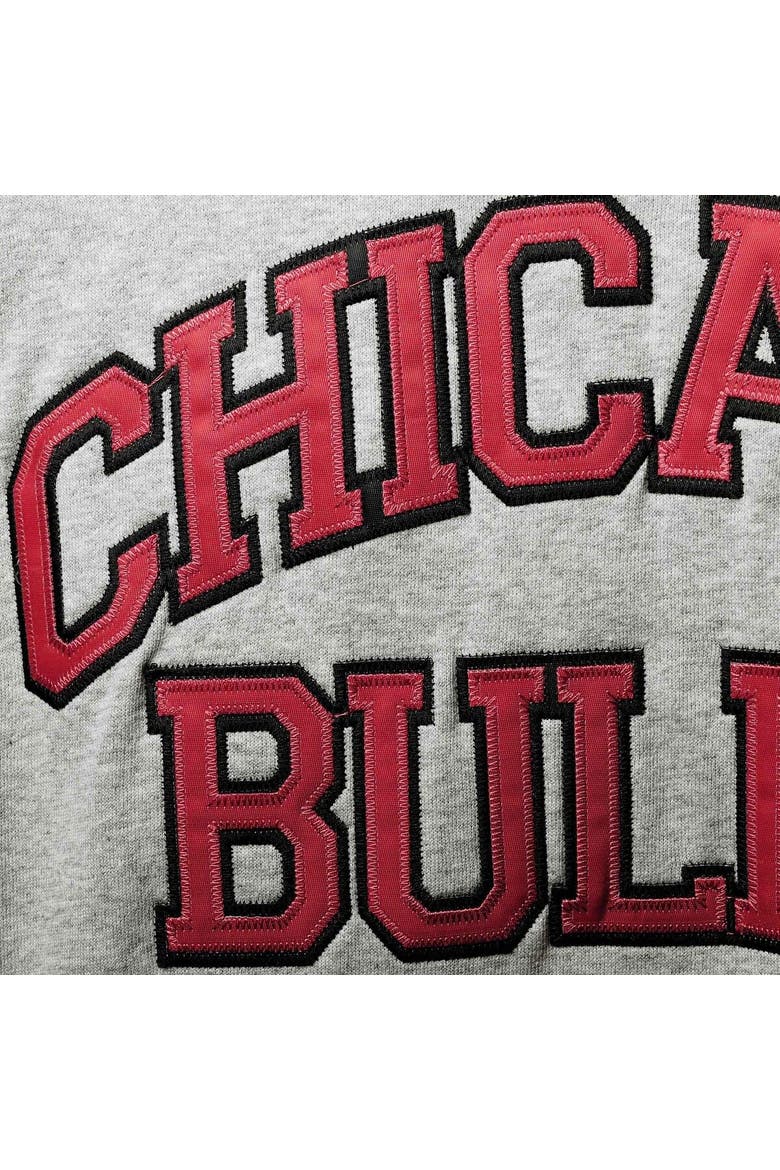 Men's Mitchell & Ness Heathered Gray Chicago Bulls Hardwood Classics Big & Tall Throwback Pullover Hoodie, Alternate, color, Heather Gray