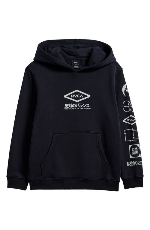 RVCA Kids' Stack House Hoodie in Black 