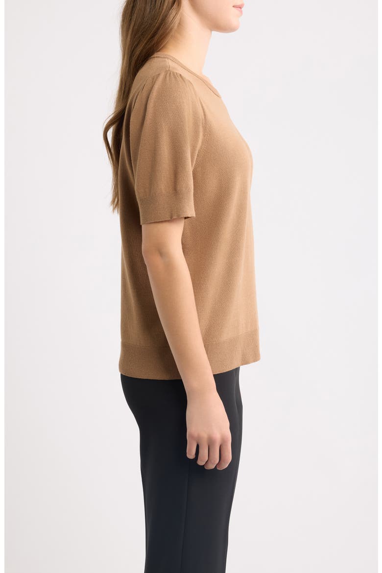 Puff Sleeve Crewneck Sweater, Alternate, color, VICUNA