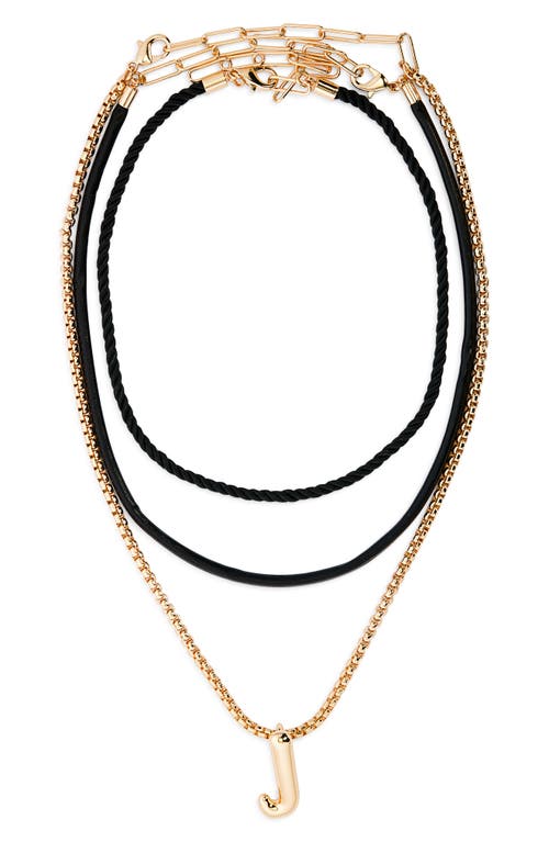 Open Edit Set Of 3 Interchangeable Initial Pendant Necklaces