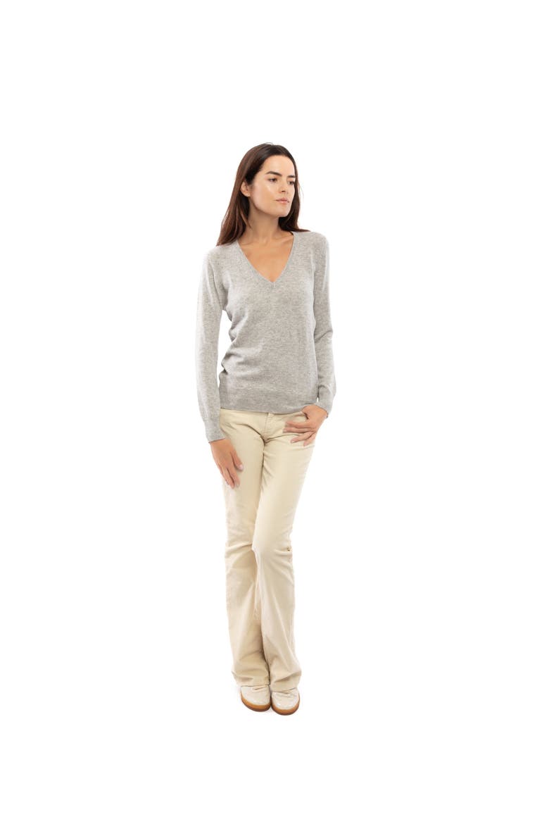 Pure Cashmere Essential V-Neck Sweater, Alternate, color, Camel