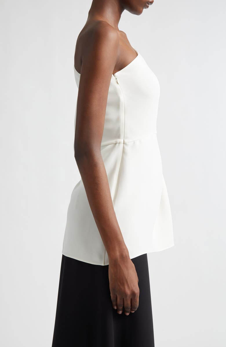 Valentino One-Shoulder Silk Cady Couture Top, Alternate, color, Ivory