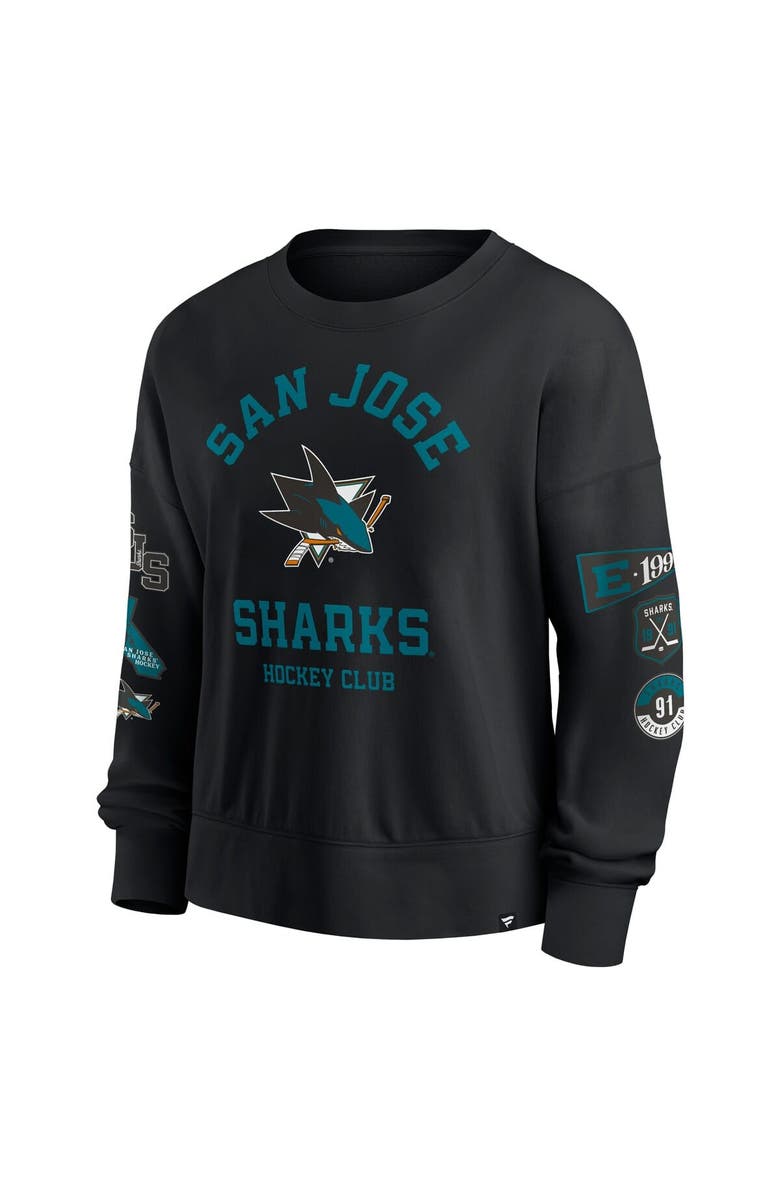 FANATICS Women's Fanatics Black San Jose Sharks Go Team Pullover Sweatshirt, Alternate, color, 