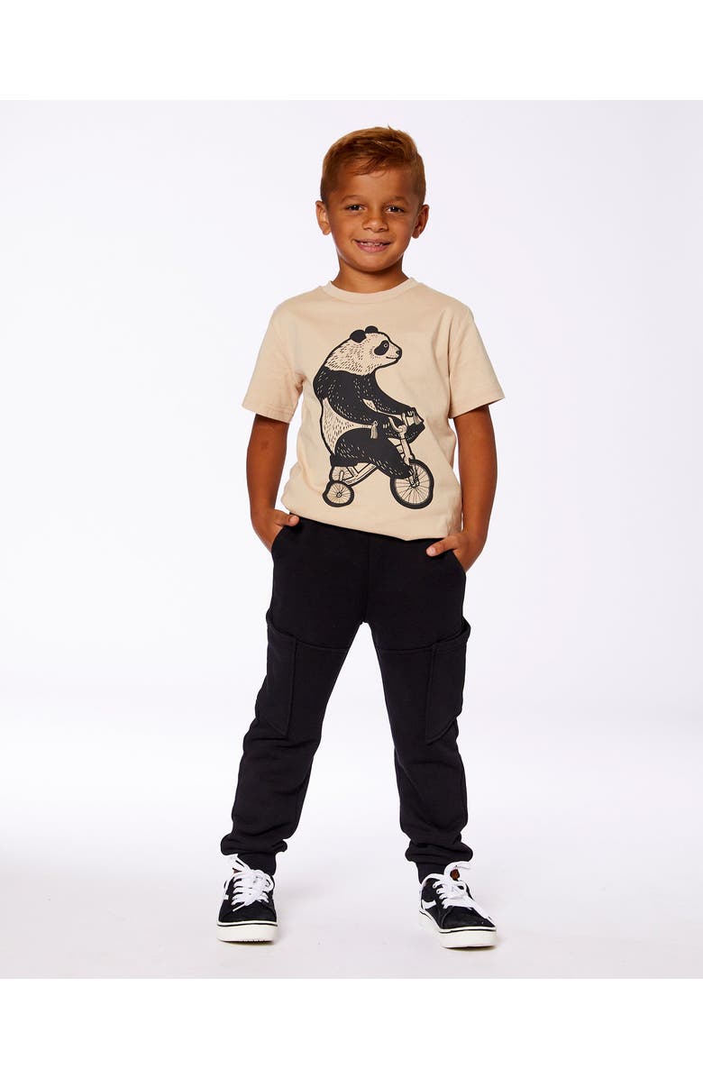 Deux par Deux Little Boy's French Terry Sweatpants With Side Pockets Black, Alternate, color, Black