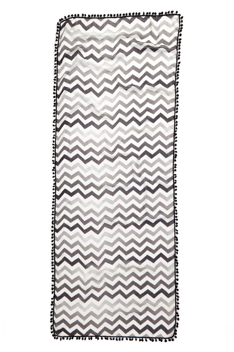 Gradient Chevron Scarf, Alternate, color, GREY/ BLACK