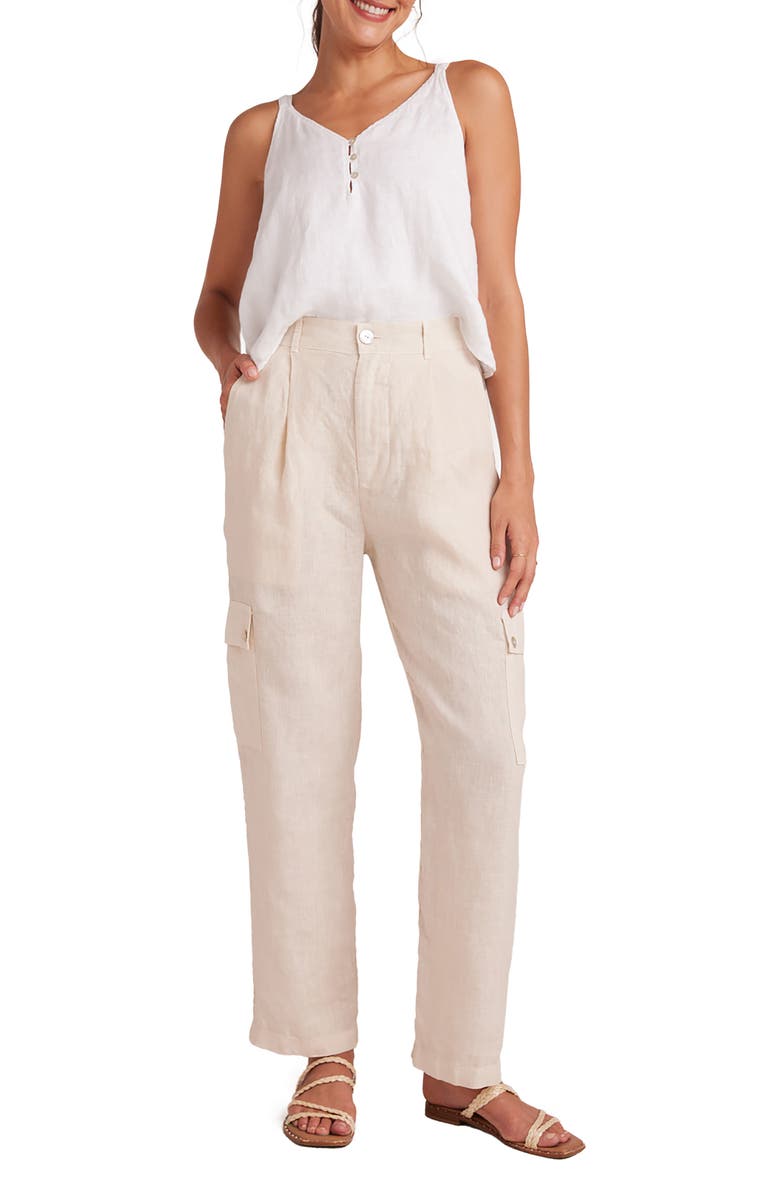 Bella Dahl Pleated Linen Cargo Pants, Alternate, color, 