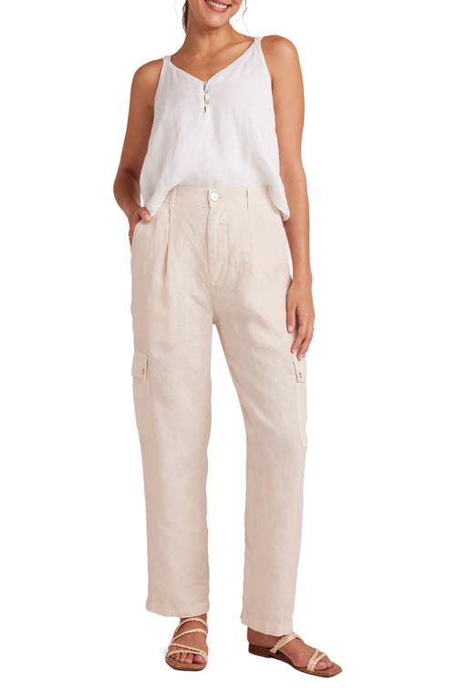 Bella Dahl Pleated Linen Cargo Pants In Samba Tan