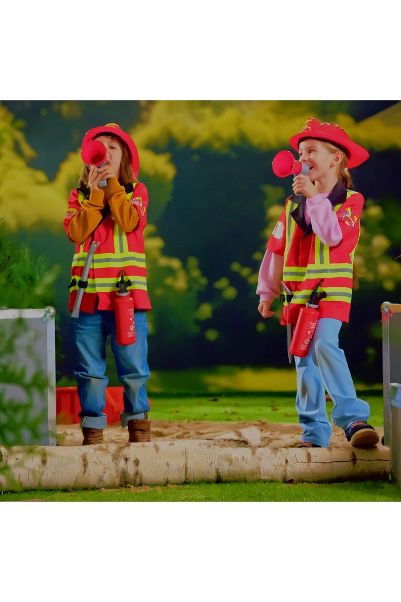 Pro Firefighter Costume Red & Yellow 5 Piece Set, Ages 3+, Alternate, color, Red