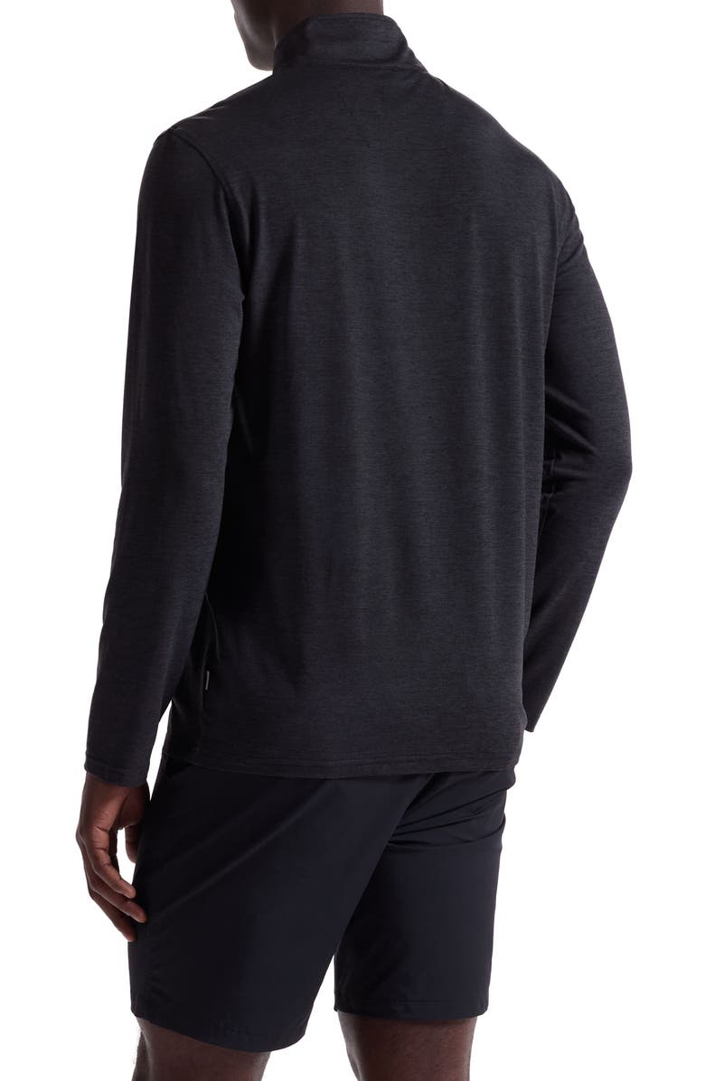 Bugatchi Quarter Zip Pullover, Alternate, color, Black