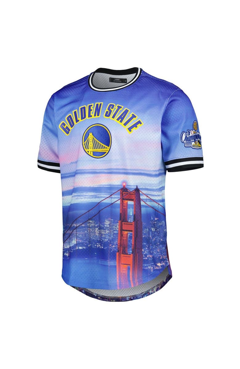 PRO STANDARD Men's Pro Standard Golden State Warriors Cityscape Stacked Logo T-Shirt, Alternate, color, Blue