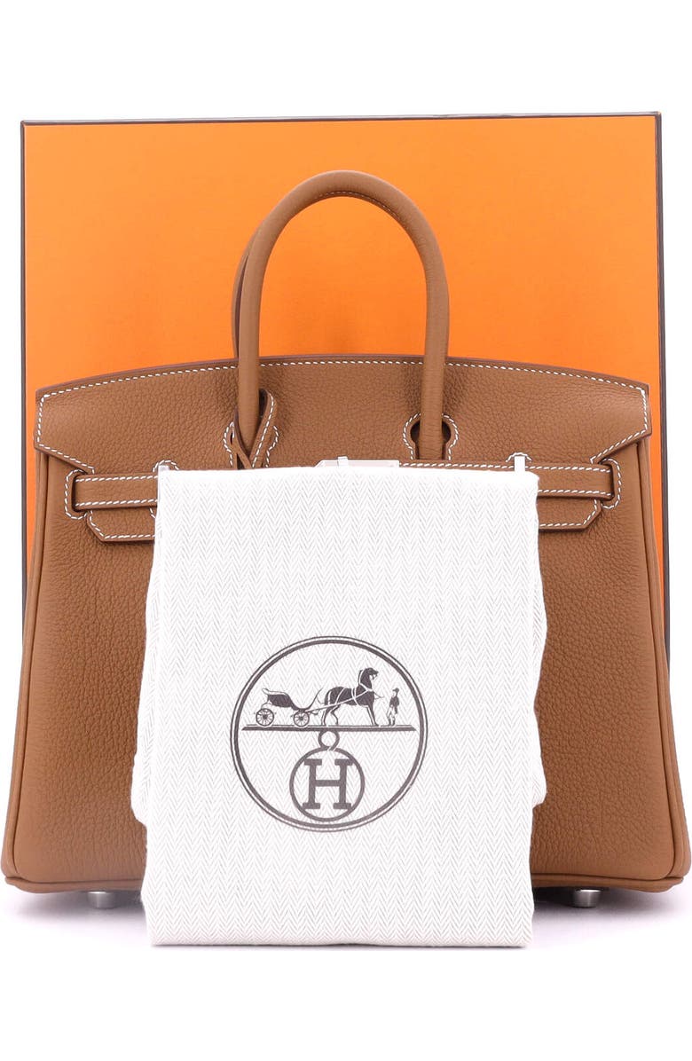Pre-Owned Hermes Birkin Handbag Brown Togo with Palladium Hardware 25, Alternate, color,