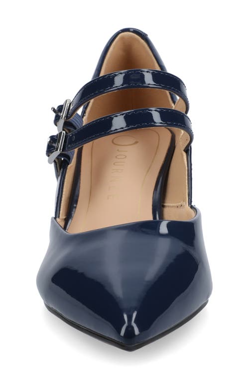 Journee Collection Journee Womens Carnation Medium And Wide Width Kitten Heel Mary Jane Pumps In Blue