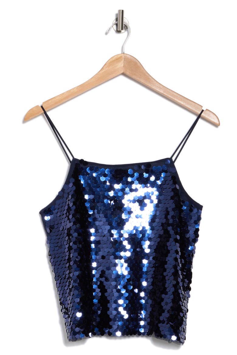 Sparkle Sequin Camisole, Alternate, color, MARITIME BLUE