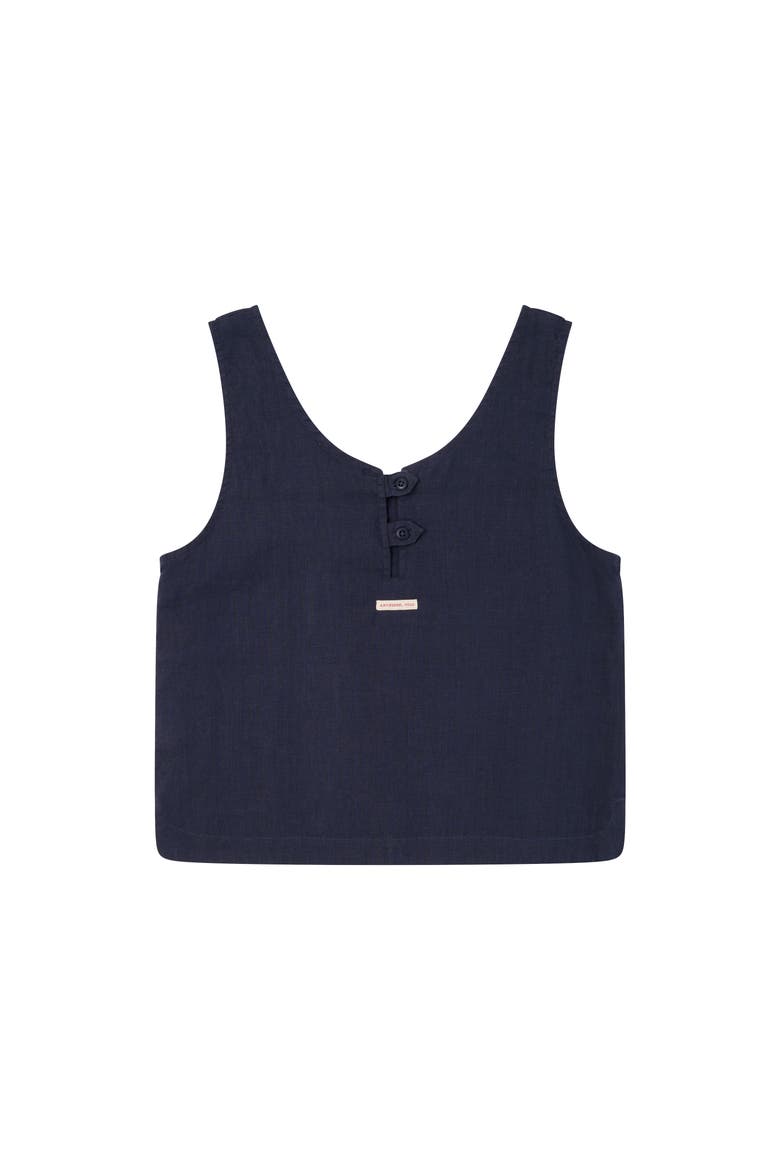Safari Linen Top Womens, Alternate, color, Faded Navy