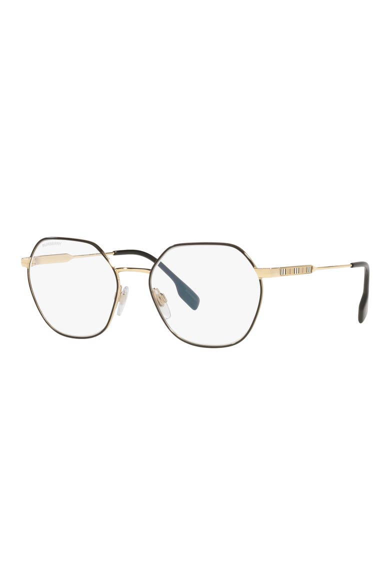 54mm Irregular Blue Light Blocking Glasses, Alternate, color, BLACK / CLEAR BLUE LIGHT