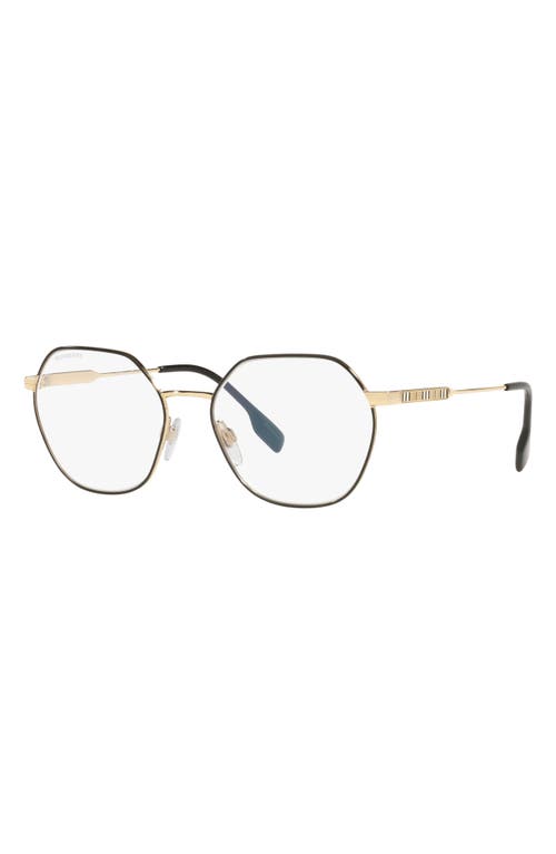 Burberry 54mm Irregular Blue Light Blocking Glasses In Gold