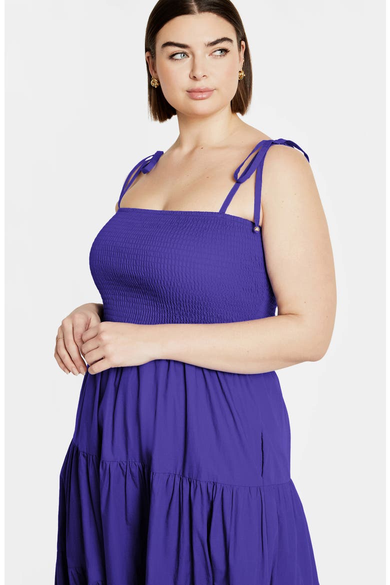 Marli Tie Strap Tiered Cotton Maxi Dress, Alternate, color, LAPIS