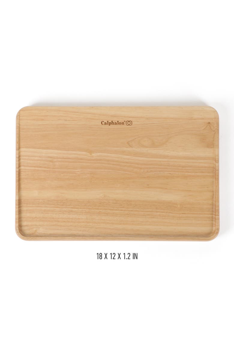 Edge Guard Reversible Edge Grain Rubberwood Cutting Board with Juice Groove, Main, color, Natural