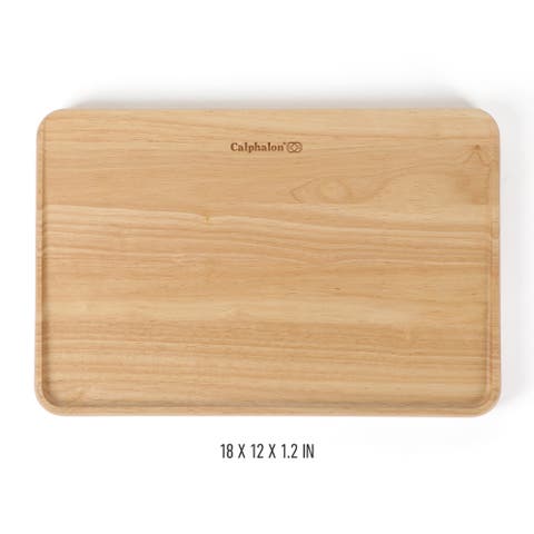 Edge Guard Reversible Edge Grain Rubberwood Cutting Board with Juice Groove