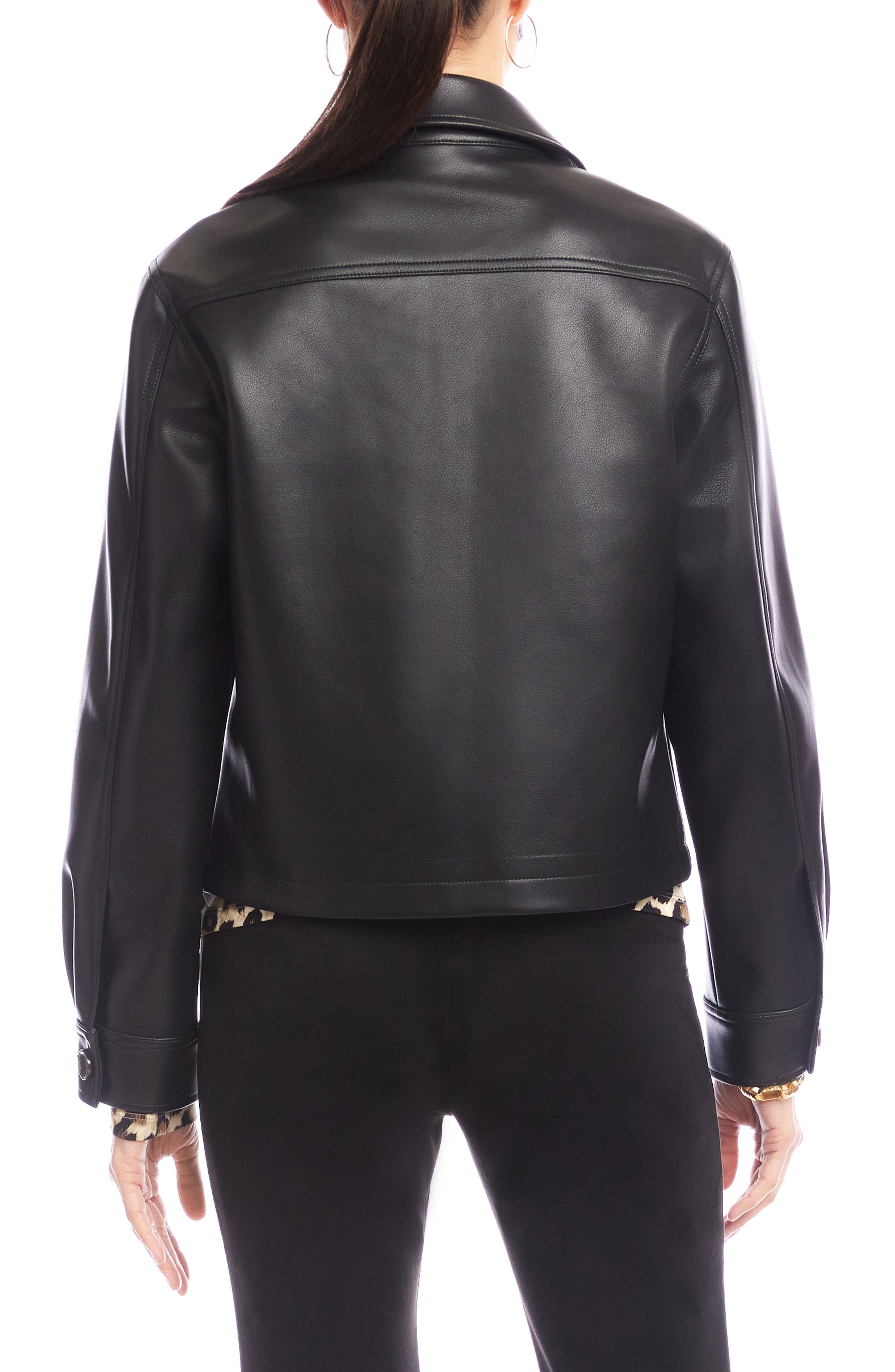 Faux Leather Crop Jacket - image 2