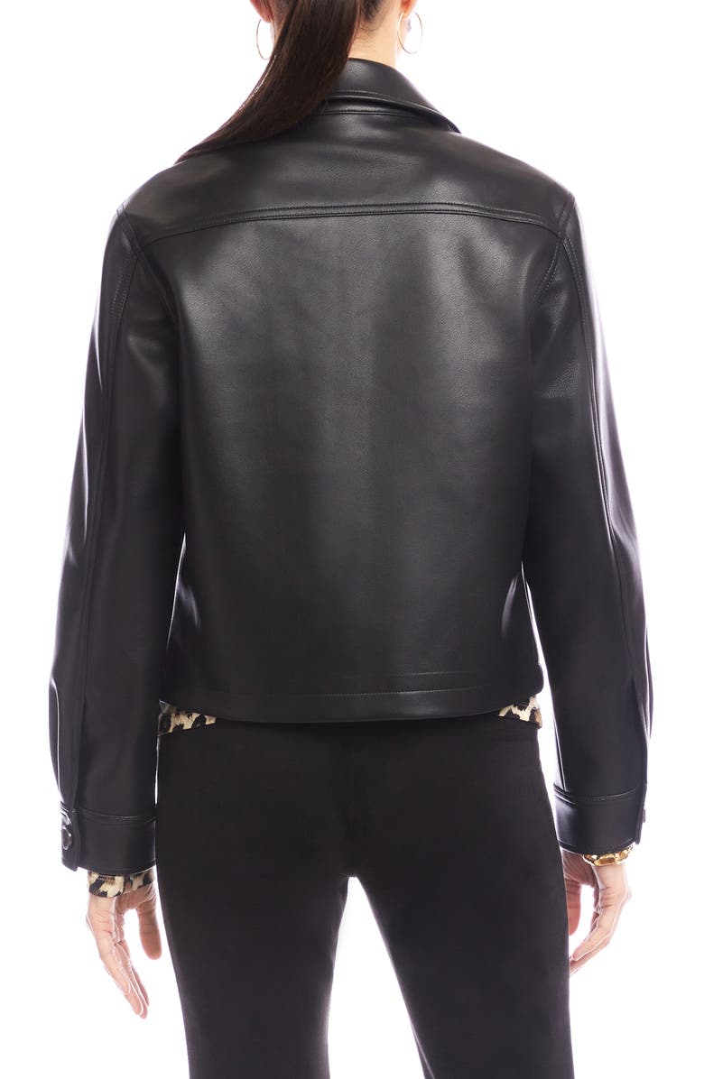 Karen Kane Faux Leather Crop Jacket, Alternate, color, Black