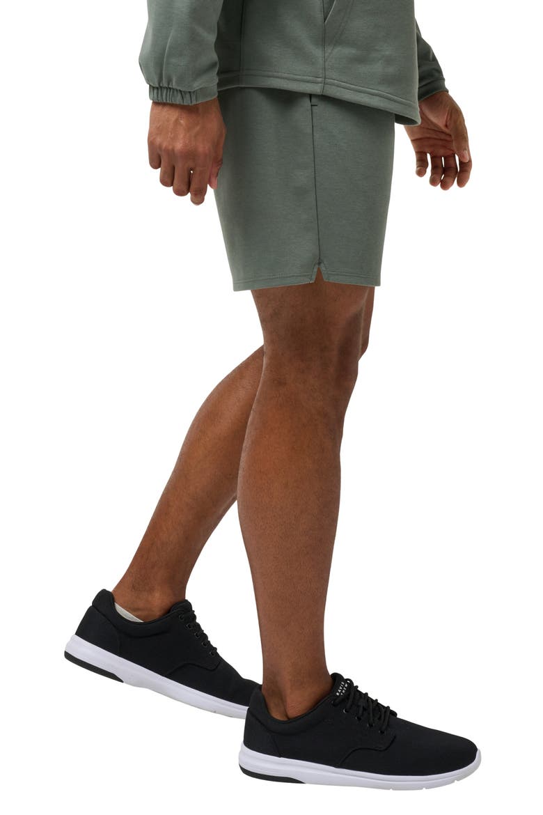 Sideslip Fleece Shorts, Alternate, color, DARK OLIVE