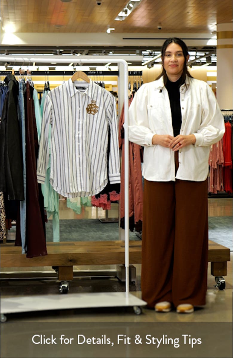 Relaxed Fit Stripe Cotton Button-Up Shirt, sales video thumbnail