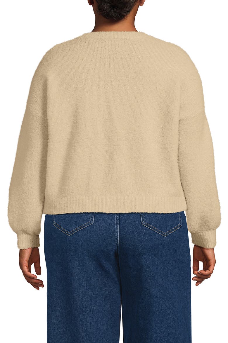 Fuzzy Eyelash Cable Cardigan Sweater, Alternate, color, Champagne