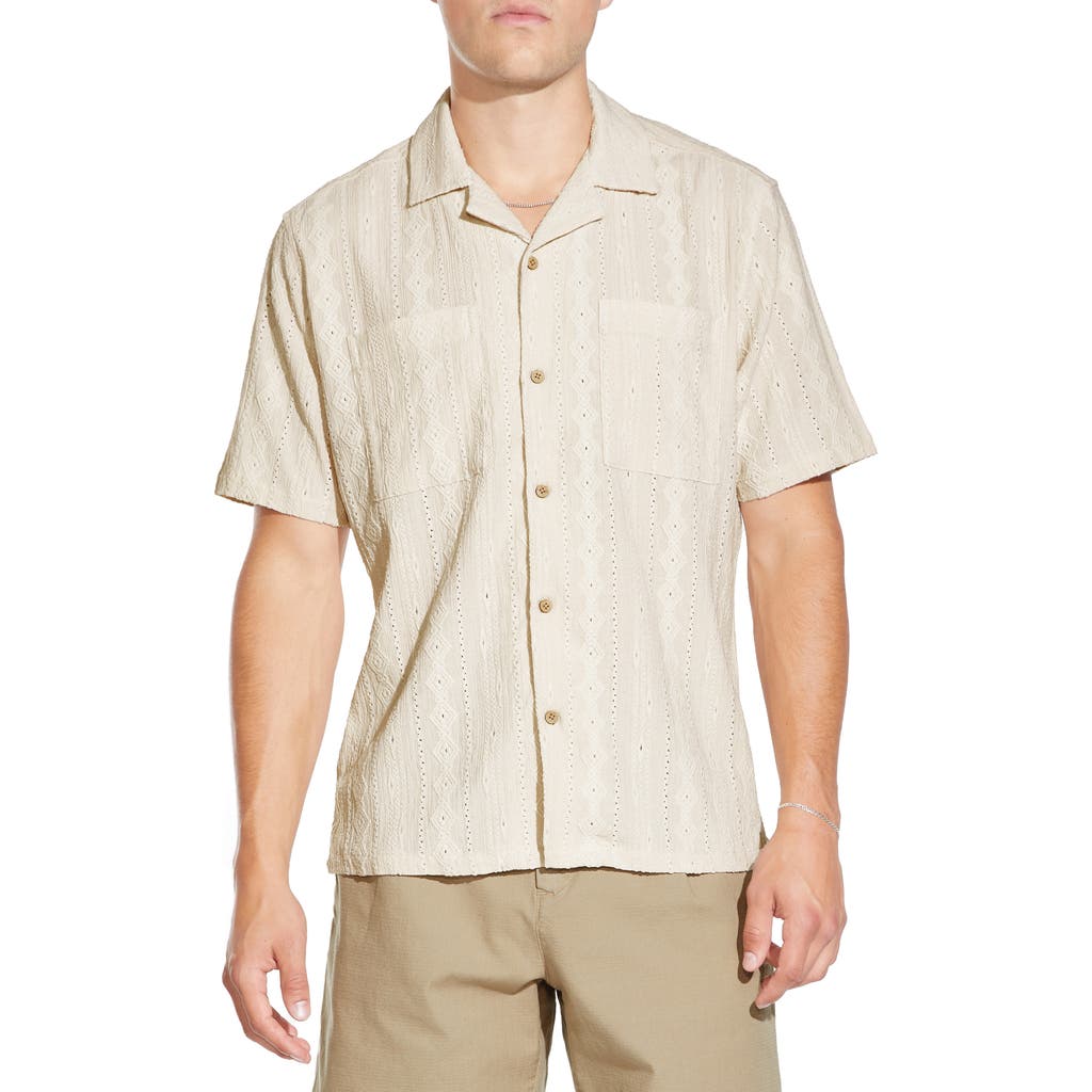 Civil Society Rumbod Relaxed Resort Knit Camp Shirt In Neutral