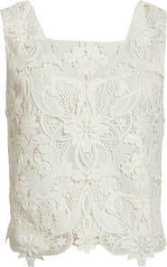 Nordstrom Floral Cutwork Lace Top