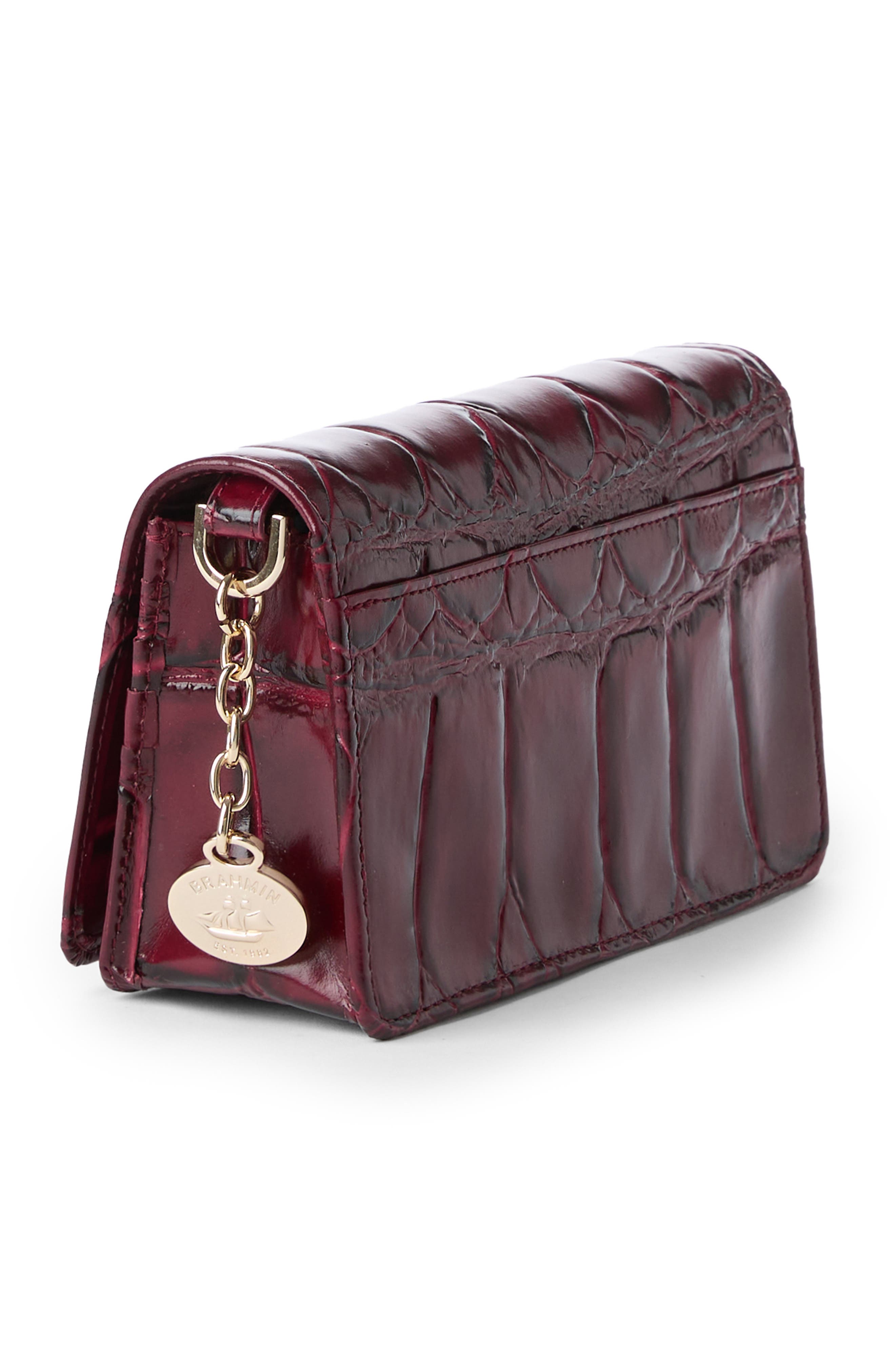 Brahmin Minuette Croc Embossed Leather Crossbody Bag, Alternate, color, 