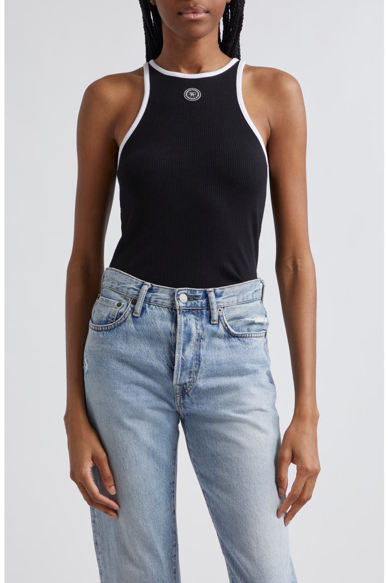 Tipped Rib Tank, Main, color, BLACK