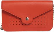 Longchamp Perforated Leather Wallet on a Chain