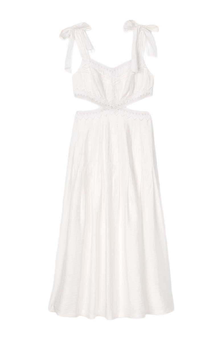 SANDRO Lace trim maxi dress, Alternate, color, 