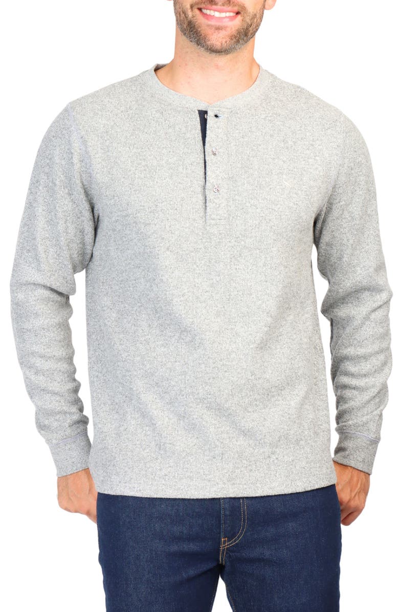 TailorByrd Cozy Knit Henley, Alternate, color, Grey Heather