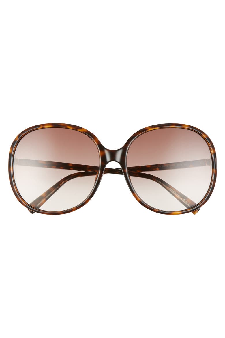 63mm Oversize Gradient Round Sunglasses, Alternate, color, DARK HAVANA/ BROWN