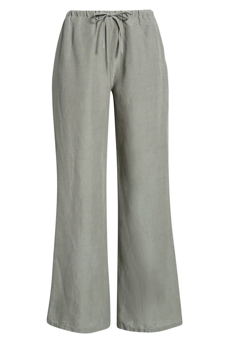 Linen Blend Straight Leg Pants, Alternate, color, SEA SPRAY