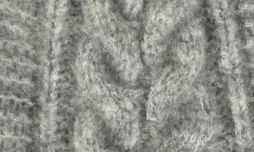Marcus Adler Faux Fur Pom Cable Knit Beanie In Gray