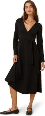 Pact Fit & Flare Wrap Dress Made With Organic Cotton