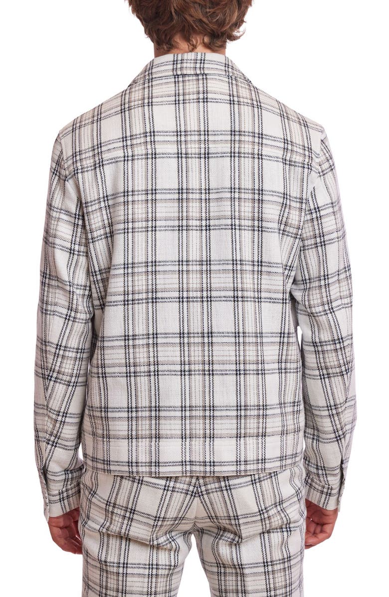 PAISLEY & GRAY Milo Slim Fit Bomber Jacket, Alternate, color, White Black Grey Check