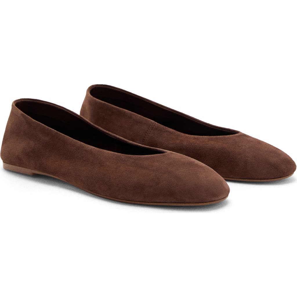 Mango Leather Ballet Flat In Brown