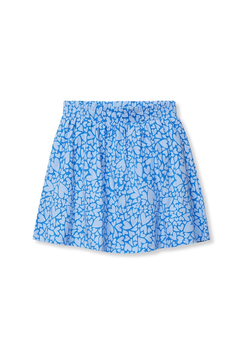 Girls Smocked Skort, Alternate, color, Tossed Hearts/Vista Blue