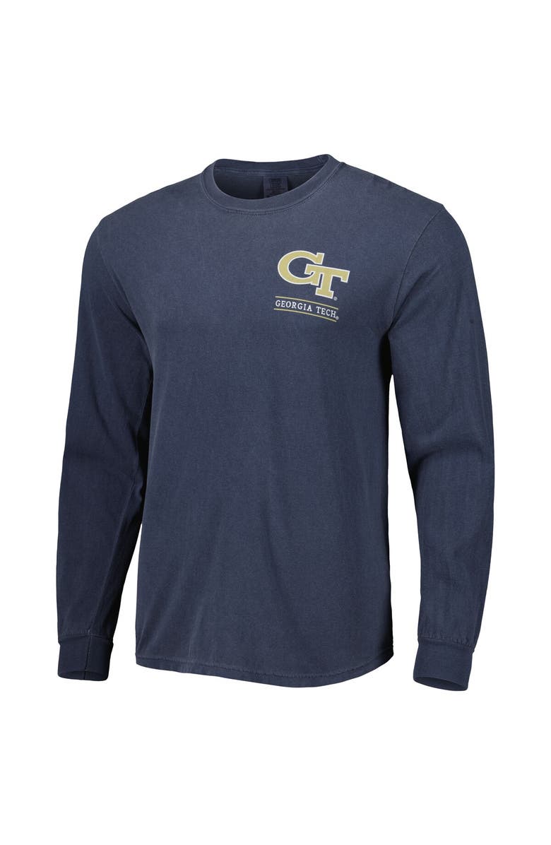 IMAGE ONE Men's Navy Georgia Tech Yellow Jackets Circle Campus Scene Long Sleeve T-Shirt, Alternate, color, 