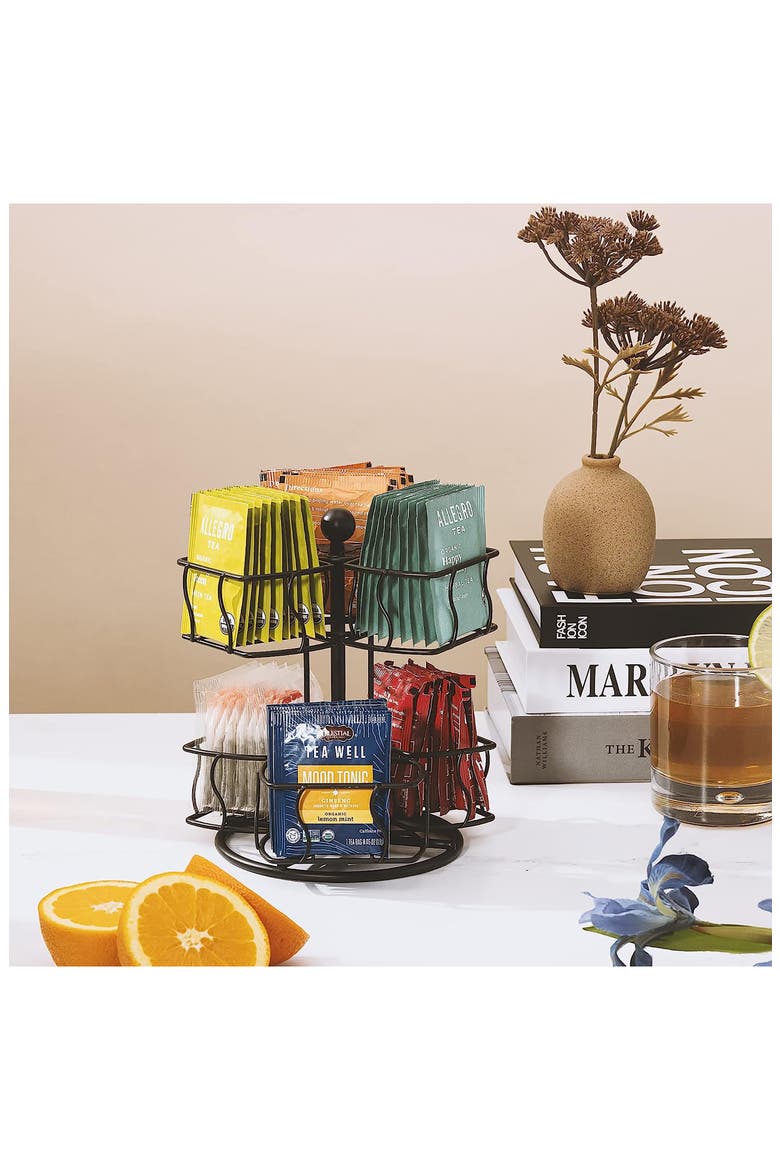 2-Tier Tea Bag Organizer, Alternate, color, BLACK