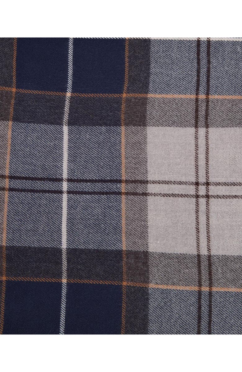 Barbour Galingale Plaid Fringed Scarf, Alternate, color, Grey Midnight Tartan