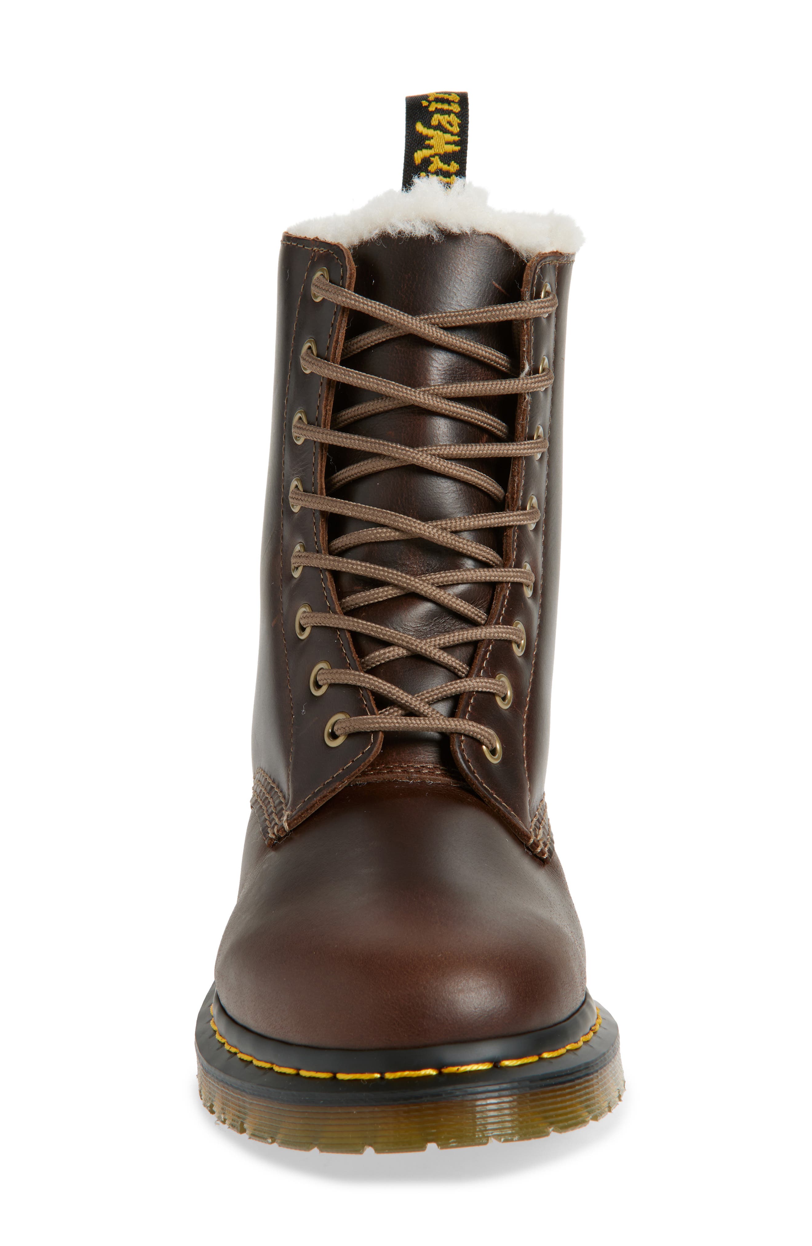 Dr. Martens 1460 Pascal Faux Fur Lined Combat Boot, Alternate, color, 