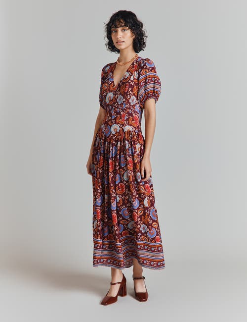 Ghost London Christy Crepe Midi Tea Dress In Multi
