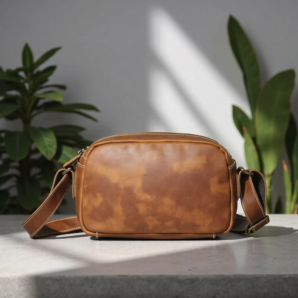 STEEL HORSE LEATHER Soren Vintage Leather Crossbody Bag Sling | Versatile and Durable Leather Bag, Alternate, color, Brown